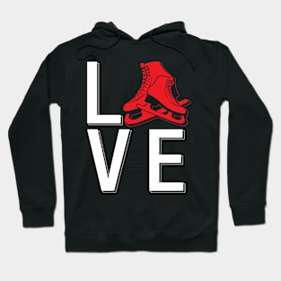 Ice skating skater sports love Hoodie